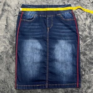 Be Girl denim skirt with red Stripes
